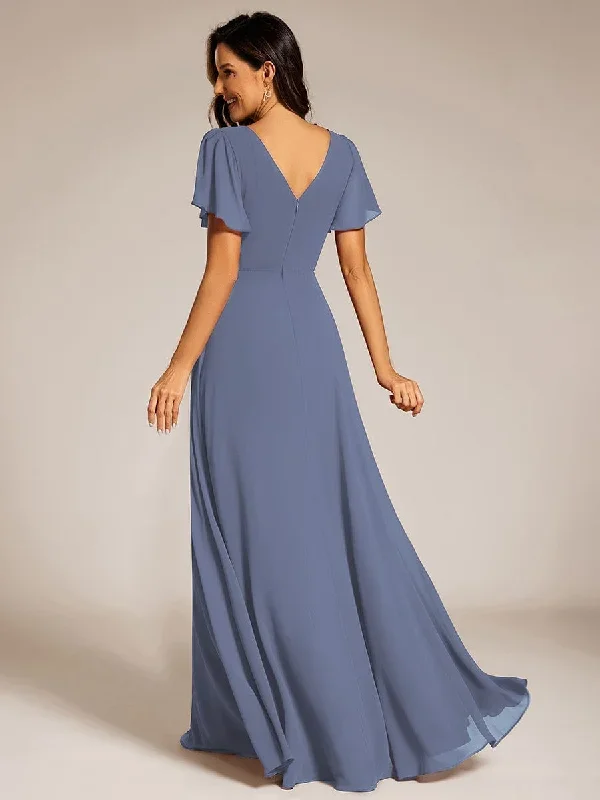 pleated-a-line-chiffon-evening-dress-with-short-sleeves-and-sequin-waist-ee11981