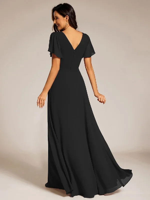 pleated-a-line-chiffon-evening-dress-with-short-sleeves-and-sequin-waist-ee11981