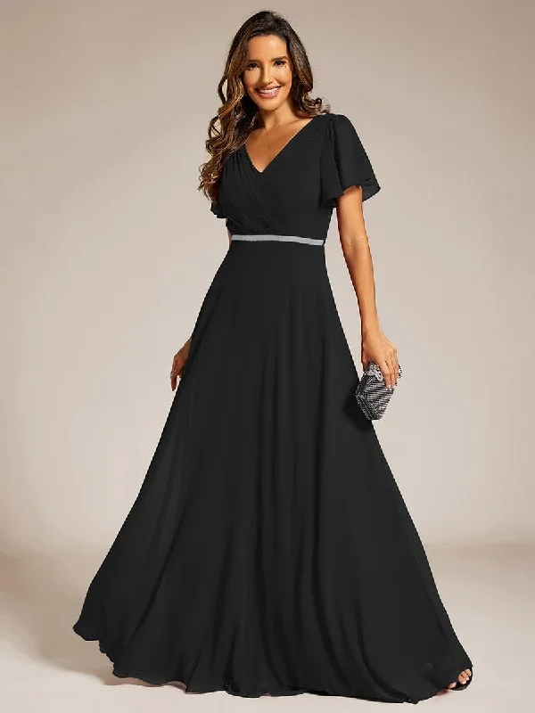 pleated-a-line-chiffon-evening-dress-with-short-sleeves-and-sequin-waist-ee11981