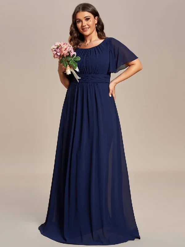 plus-size-simple-chiffon-pleated-a-line-round-neckline-bridesmaid-dress-es01840