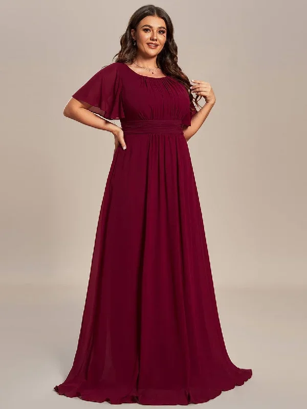 plus-size-simple-chiffon-pleated-a-line-round-neckline-bridesmaid-dress-es01840