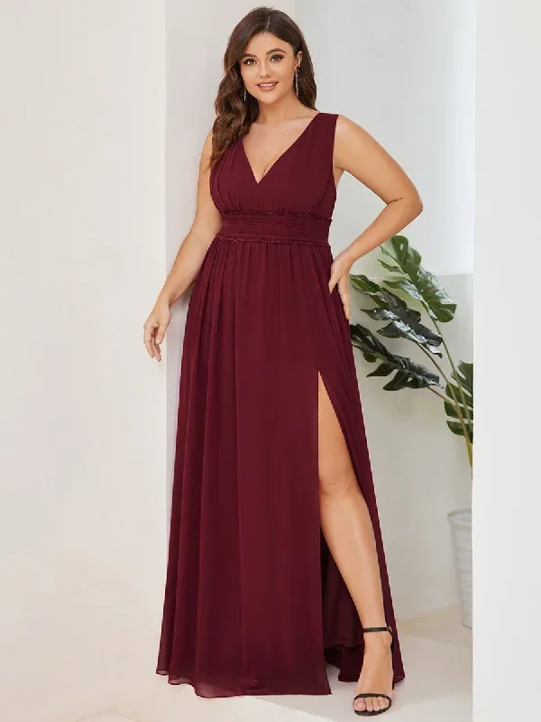 plus-size-v-neck-sleeveless-pleated-chiffon-evening-dress-es01405