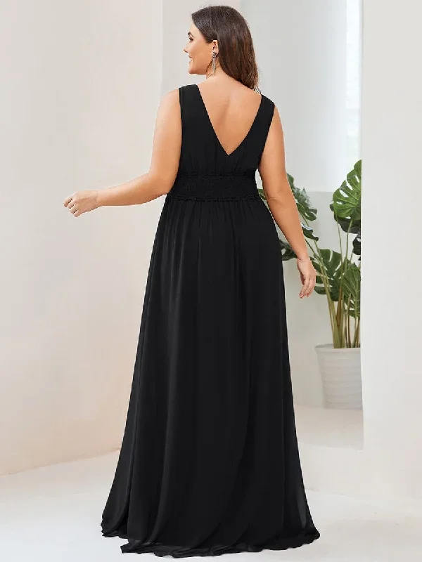 plus-size-v-neck-sleeveless-pleated-chiffon-evening-dress-es01405