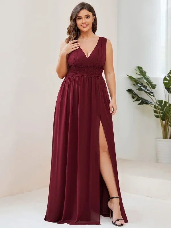 plus-size-v-neck-sleeveless-pleated-chiffon-evening-dress-es01405