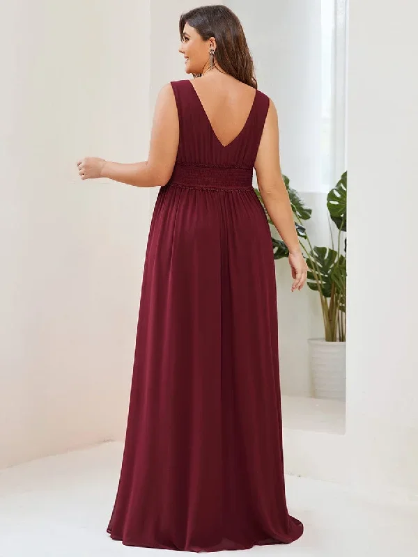 plus-size-v-neck-sleeveless-pleated-chiffon-evening-dress-es01405