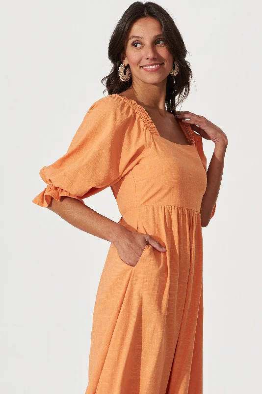 pride-midi-dress-in-tangerine-cotton-blend