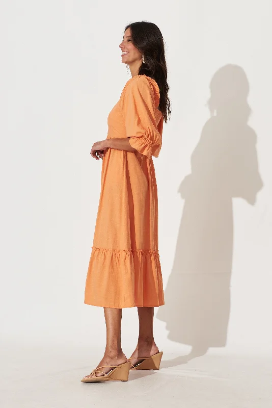 pride-midi-dress-in-tangerine-cotton-blend