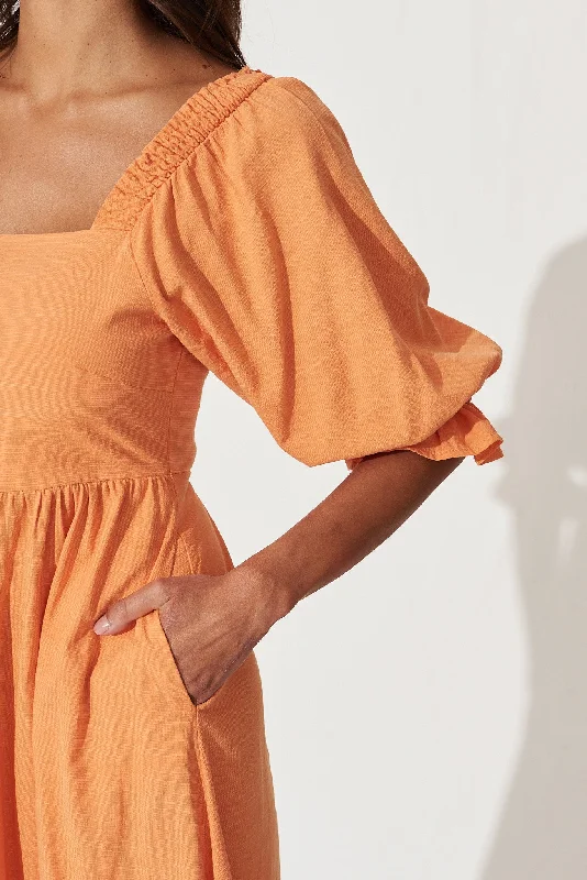 pride-midi-dress-in-tangerine-cotton-blend