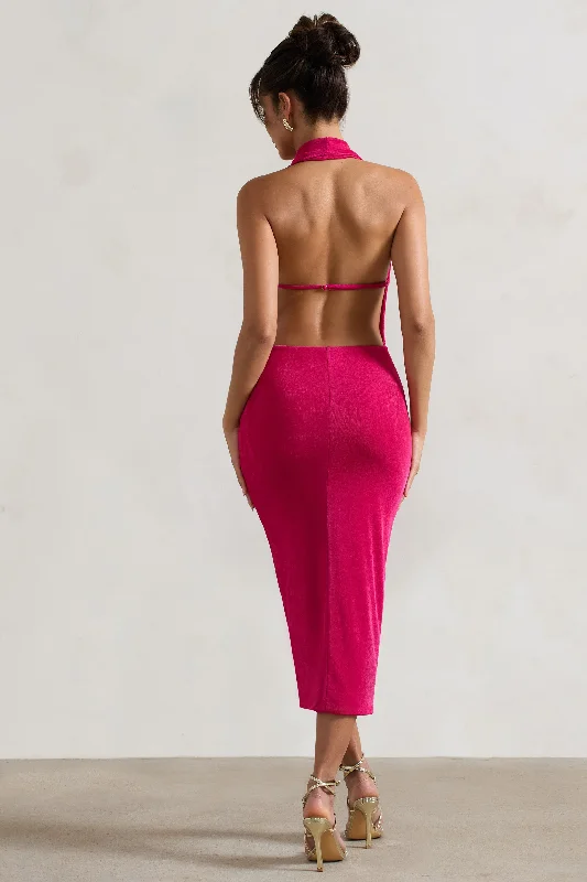 raleigh-hot-pink-cowl-neck-midi-dress-cl134999073