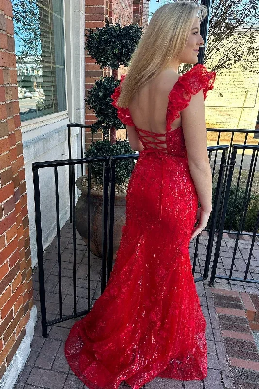 red-appliques-sweetheart-flutter-sleeve-mermaid-long-prom-dress