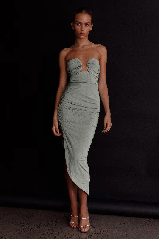 roma-u-neckline-ruched-midi-dress-pistachio