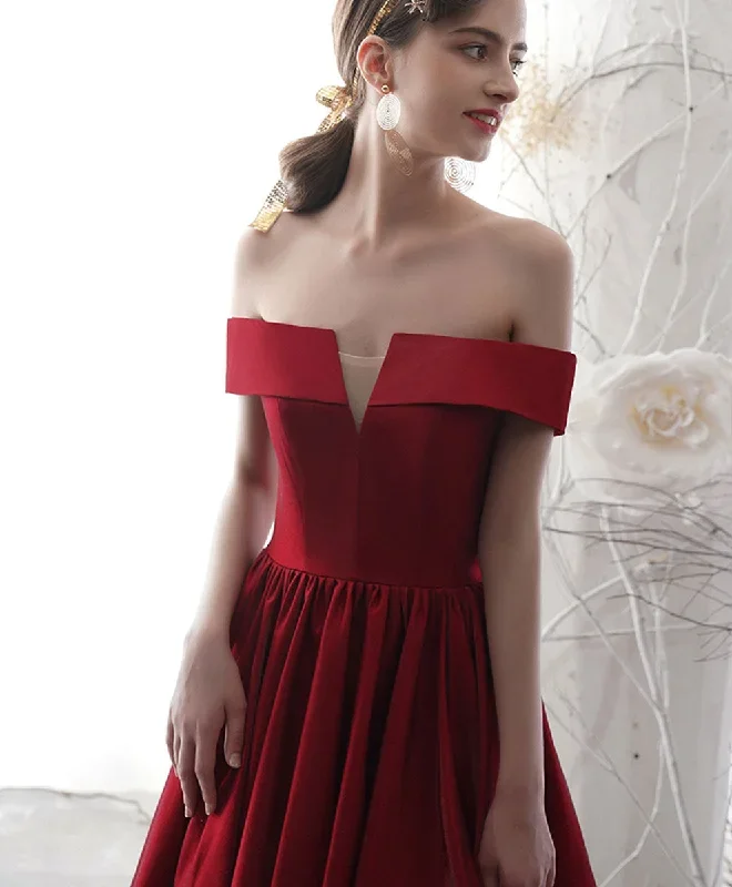 simple-burgundy-satin-short-prom-dress-burgundy-bridesmaid-dress