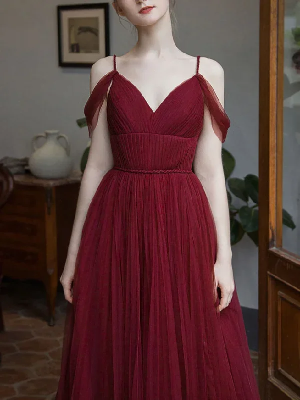 simple-burgundy-v-neck-tulle-long-prom-dress-burgundy-bridesmaid-dress