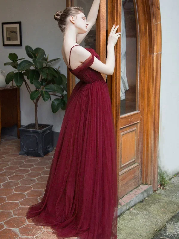 simple-burgundy-v-neck-tulle-long-prom-dress-burgundy-bridesmaid-dress