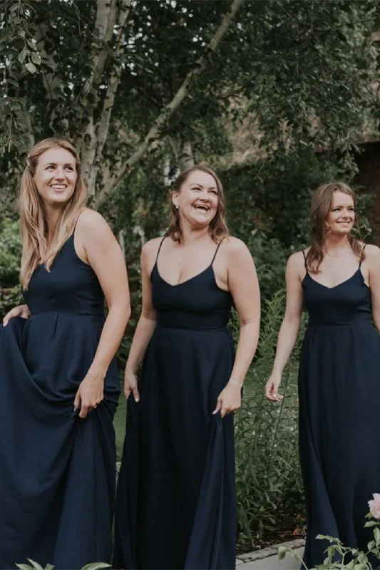 simple-dark-navy-v-neck-long-bridesmaid-dress