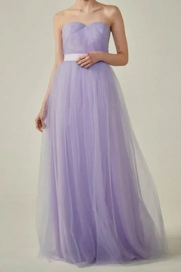 simple-lavender-strapless-tulle-mismatch-bridesmaid-dress