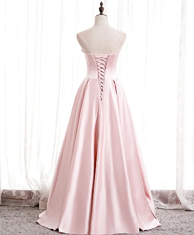 simple-pink-satin-long-prom-dress-pink-bridesmaid-dress