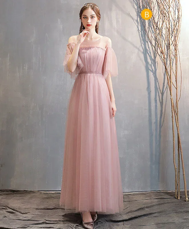 simple-pink-tulle-long-prom-dress-pink-tulle-bridesmaid-dress-1