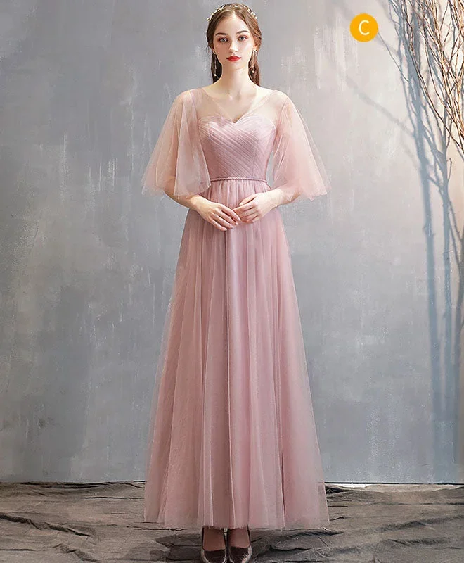 simple-pink-tulle-long-prom-dress-pink-tulle-bridesmaid-dress-1