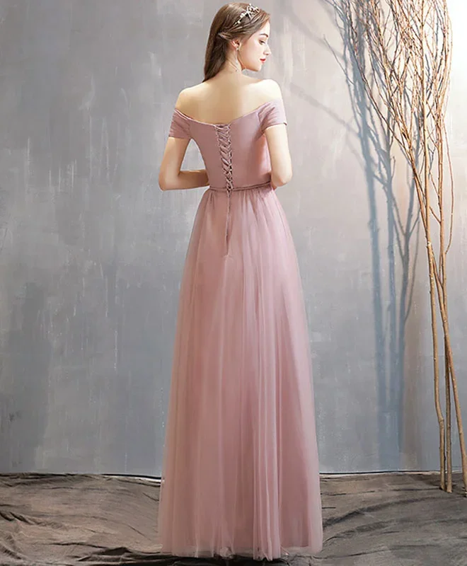 simple-pink-tulle-long-prom-dress-pink-tulle-bridesmaid-dress-1