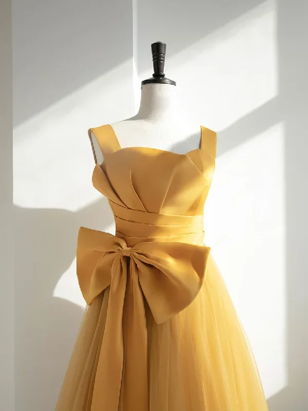 simple-yellow-tulle-long-prom-dress-yellow-evening-dress