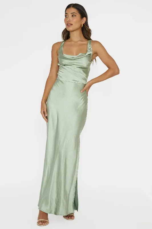 Sitara Tied Back Maxi Dress Sage