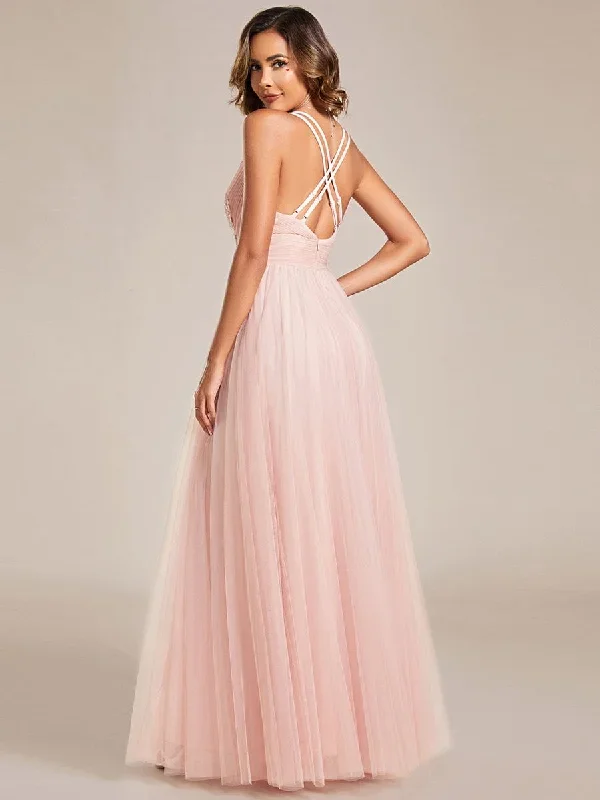 sleeveless-waist-applique-cross-back-straps-tulle-bridesmaid-dress-es01946