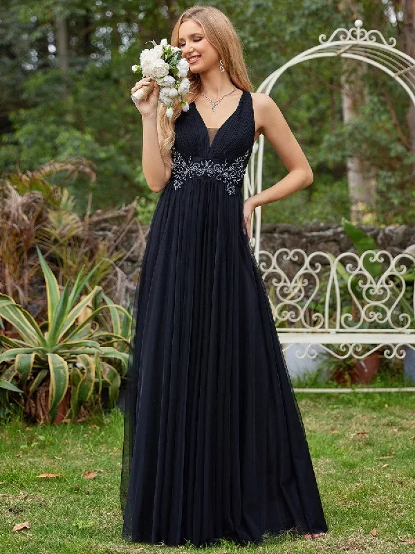 sleeveless-waist-applique-cross-back-straps-tulle-bridesmaid-dress-es01946