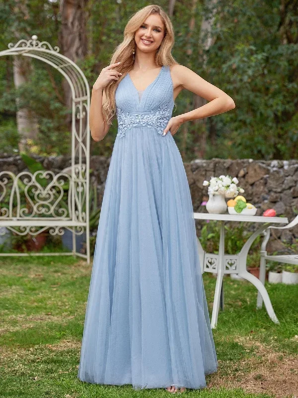 sleeveless-waist-applique-cross-back-straps-tulle-bridesmaid-dress-es01946