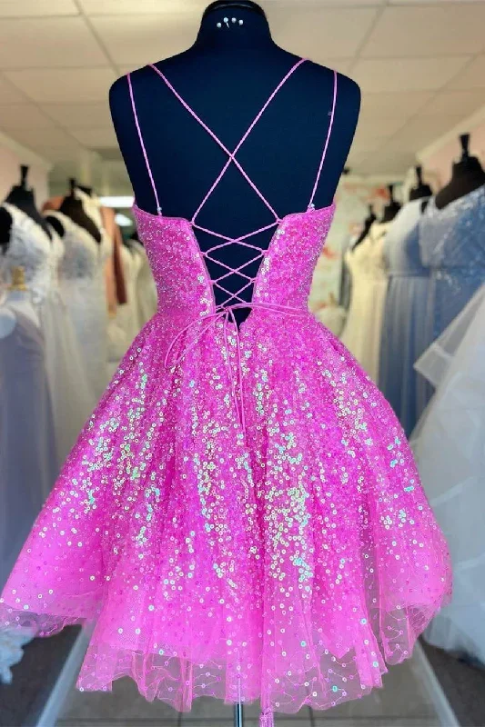 sparkle-a-line-barbie-pink-sequins-short-party-dress