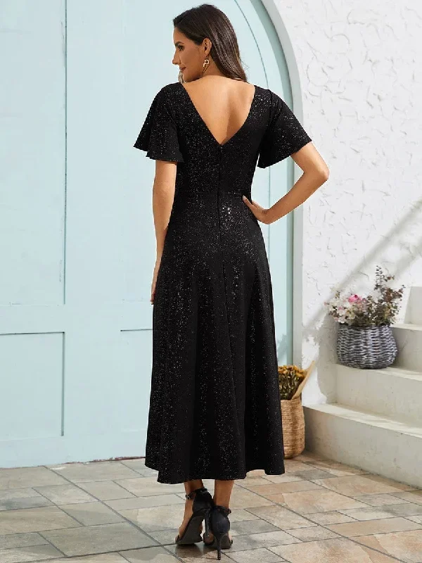 sparkling-v-neck-high-low-wedding-guest-dress-with-ruffled-sleeves-eg71926