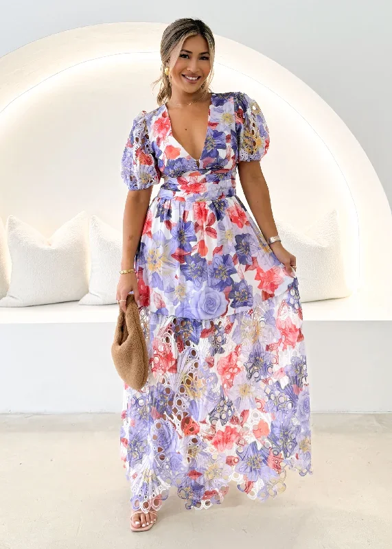 Stause Maxi Dress - Violet Floral