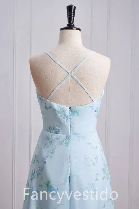 straps-cowl-neck-floral-print-chiffon-bridesmaid-dress