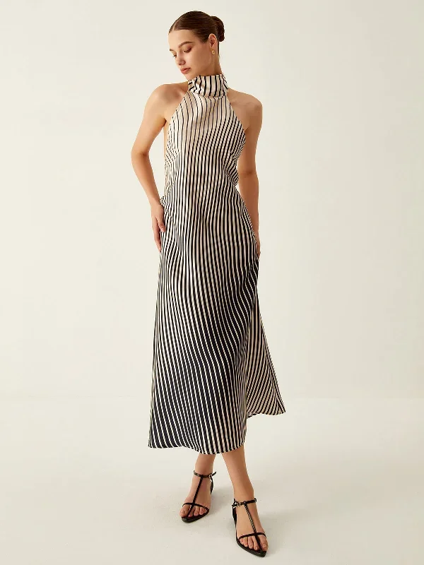 striped-halter-backless-midi-dress