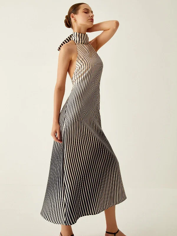 striped-halter-backless-midi-dress