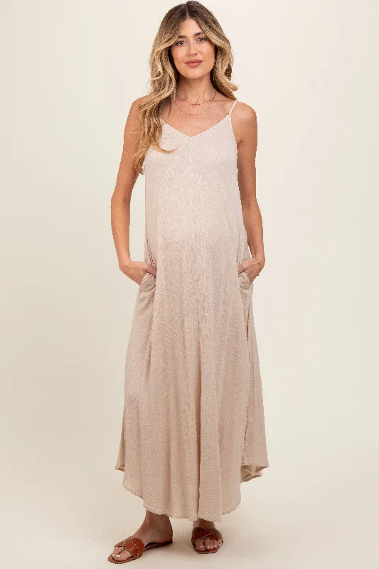 taupe-lightweight-sleeveless-v-neck-maternity-maxi-dress