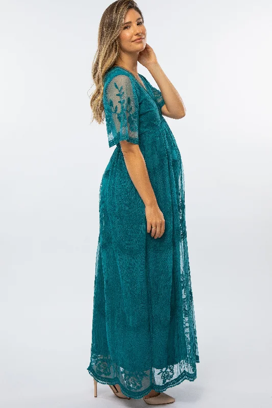 teal-lace-mesh-overlay-maternity-maxi-dress