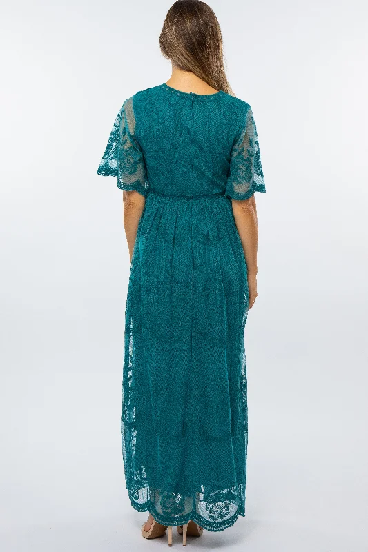 teal-lace-mesh-overlay-maternity-maxi-dress