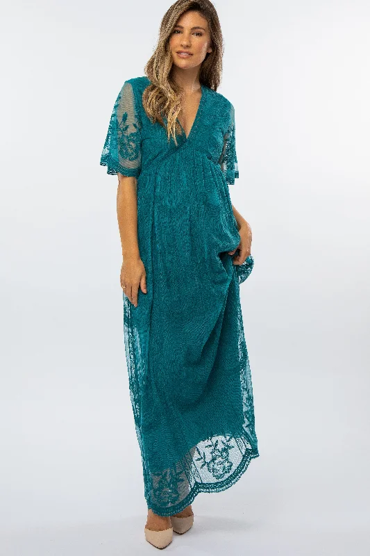 teal-lace-mesh-overlay-maternity-maxi-dress