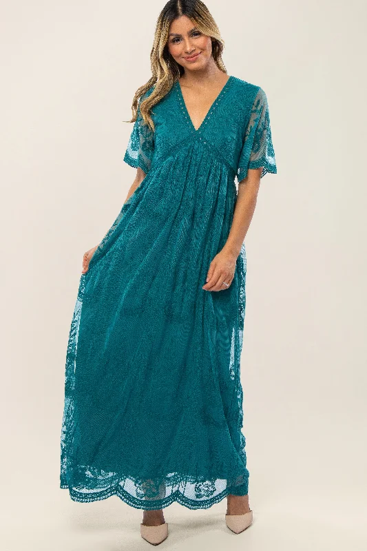 teal-lace-mesh-overlay-maternity-maxi-dress