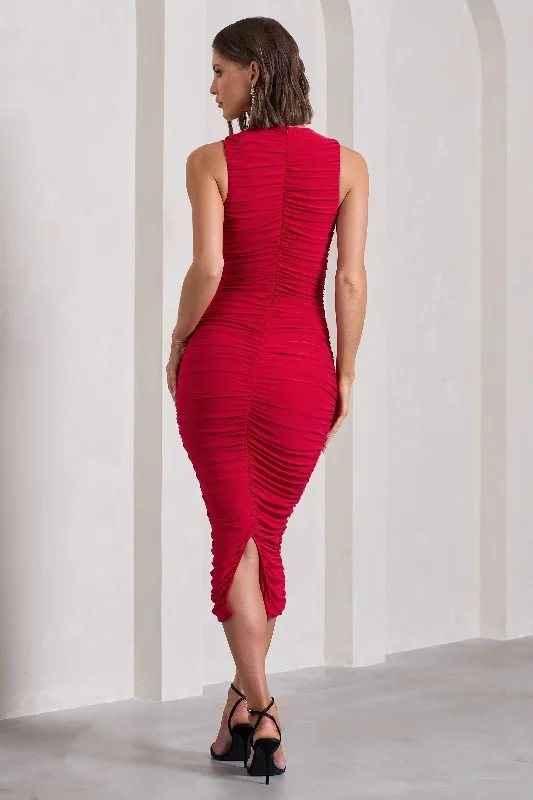 tempting-fate-red-ruched-bodycon-v-neck-midi-dress-cl132219004