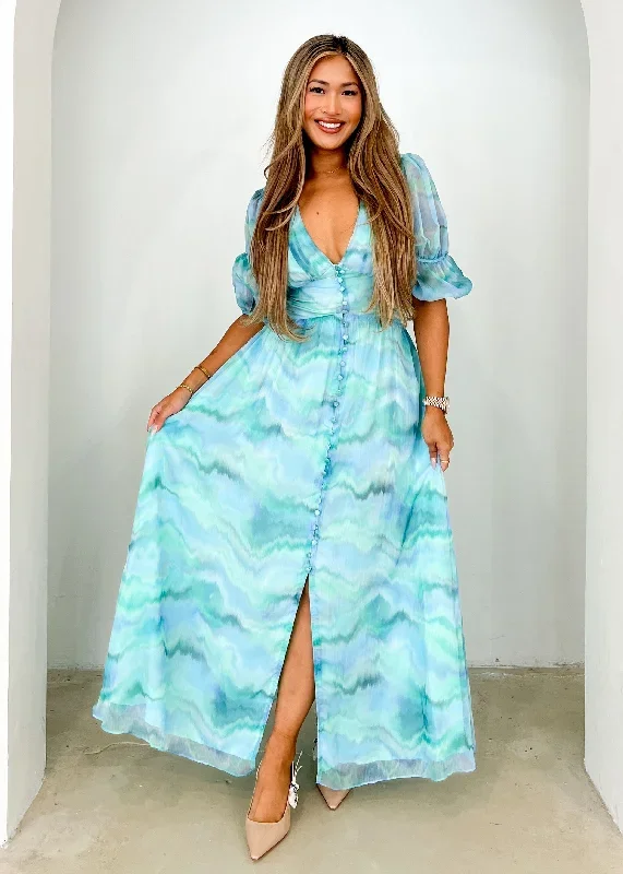 Tiffanie Midi Dress - Ocean Fade