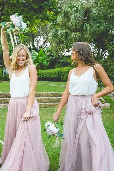 two-piece-pink-floor-length-bridesmaid-dress-with-white-top