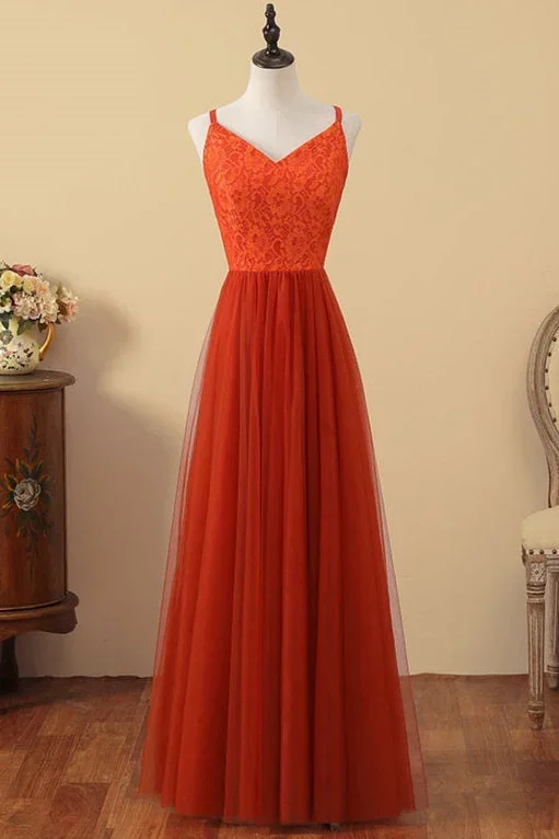 V-Neck Sienna Lace Top Bridesmaid Dress