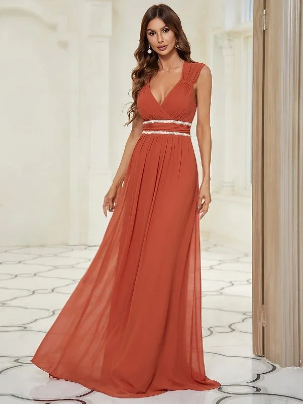 v-neck-sleeveless-beaded-belt-chiffon-a-line-evening-dress-ep08698