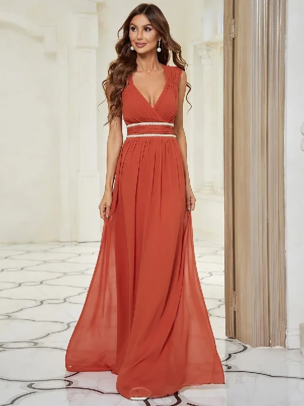 v-neck-sleeveless-beaded-belt-chiffon-a-line-evening-dress-ep08698