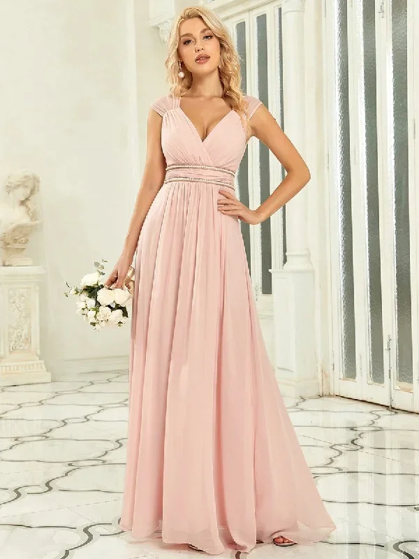 v-neck-sleeveless-beaded-belt-chiffon-a-line-evening-dress-ep08698