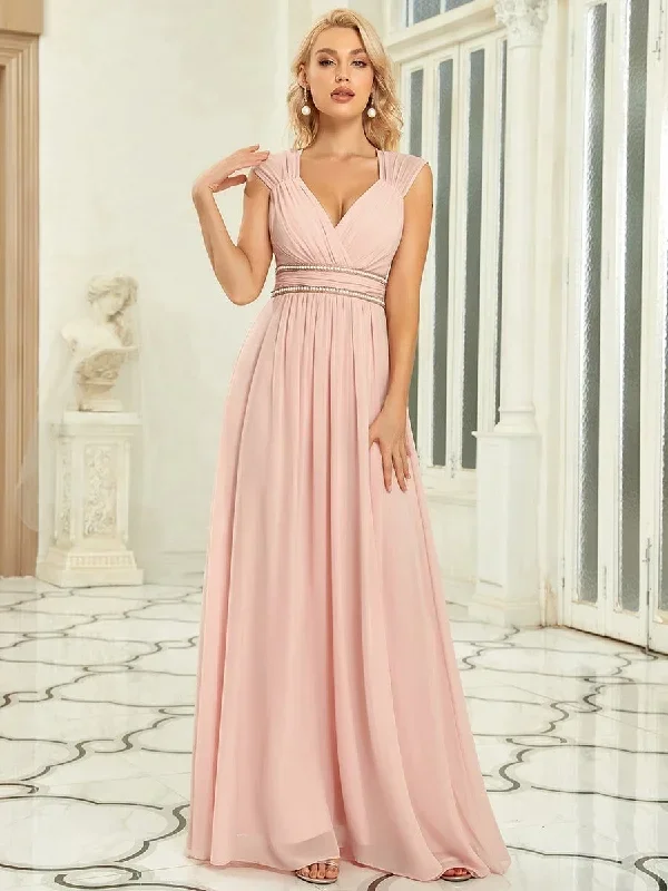 v-neck-sleeveless-beaded-belt-chiffon-a-line-evening-dress-ep08698