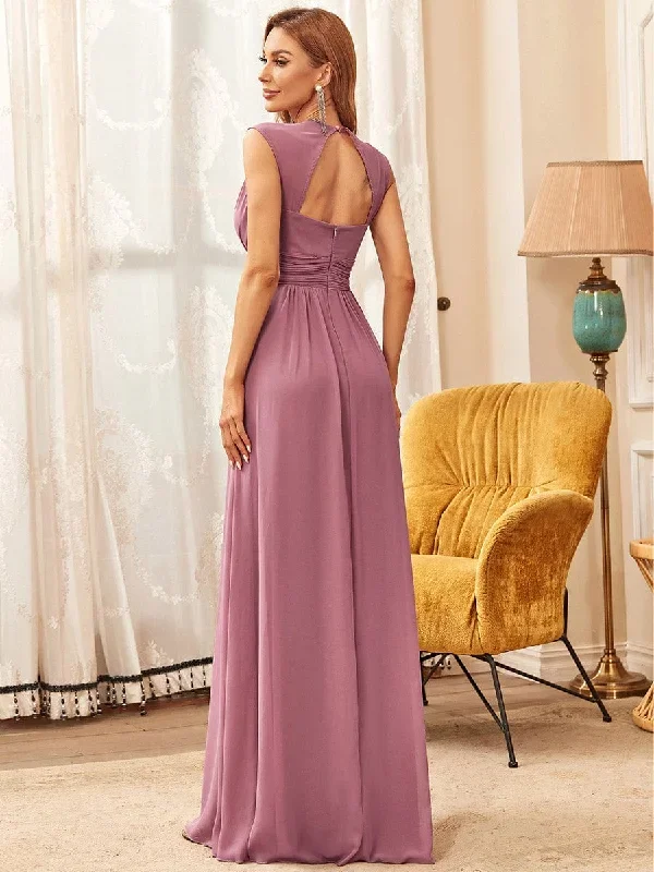 v-neck-sleeveless-beaded-belt-chiffon-a-line-evening-dress-ep08698