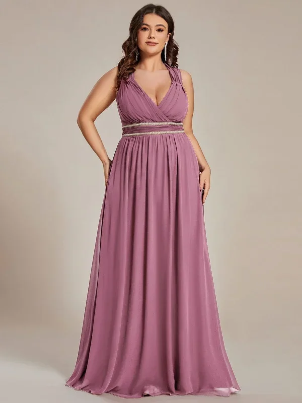 v-neck-sleeveless-beaded-belt-chiffon-a-line-evening-dress-ep08698